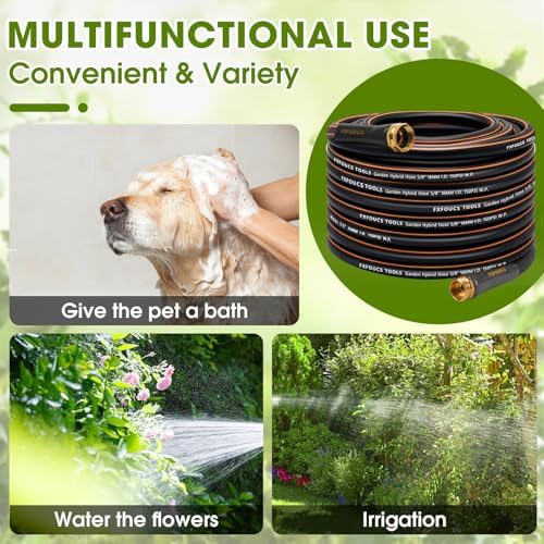 Garden Hose 75ft x 5/8", Heavy Duty Water Hose, Kink Resistant