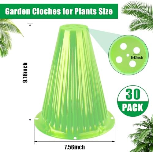 30 Pack Garden Cloches for Plants, Reusable Bell Plant Cover