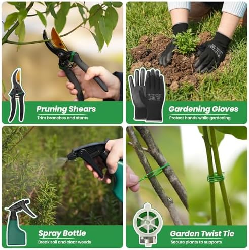 Velway 11-Piece Garden Tools Set Heavy Duty with Ergonomic Handles
