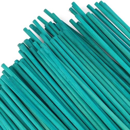 100PCS 18" Wooden Garden Stakes with 100PCS 4" Garden Ties, Green Bamboo Sticks, Floral Plant Support, Tomato Stakes