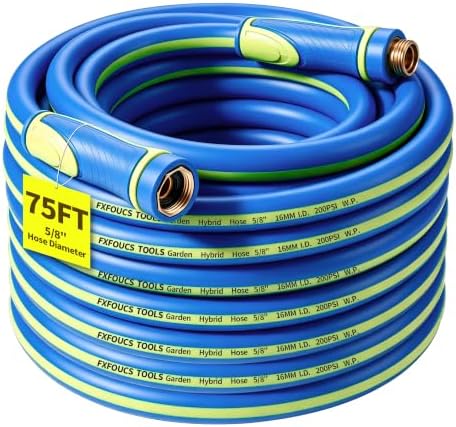 Garden Hose 75ft x 5/8", Heavy Duty Water Hose, Kink Resistant