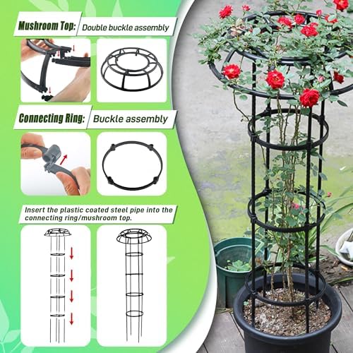 65 Inch Mushroom Top Garden Trellis for Climbing Plants, 1 Pack