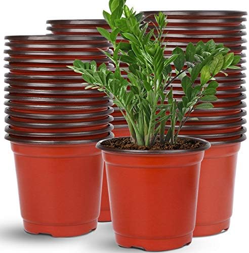 110 Pcs 6 Inches Plastic Plants Nursery Pot, Seed Starting Pots