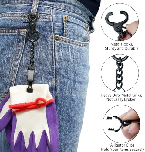 MELOTOUGH Metal Glove Clip for Work Glove Holders Heavy Duty Steel Glove Clips for Tactical,Skiing,Camping,Outdoor Activities