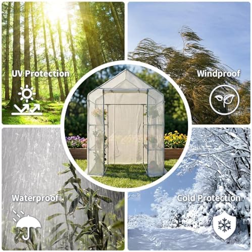 Walk-in Greenhouse 55*29*77in, Outdoor Plant Shelter for Garden