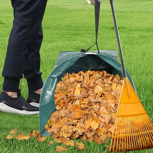200L (53 Gallon) Heavy Duty Reusable Leaf Bag - Single Collapsible Dustpan-Type Yard Waste Bag for Collecting Leaves, Lawn Debris & Grass Clippings | Stand-Up Garden Waste Container (1)