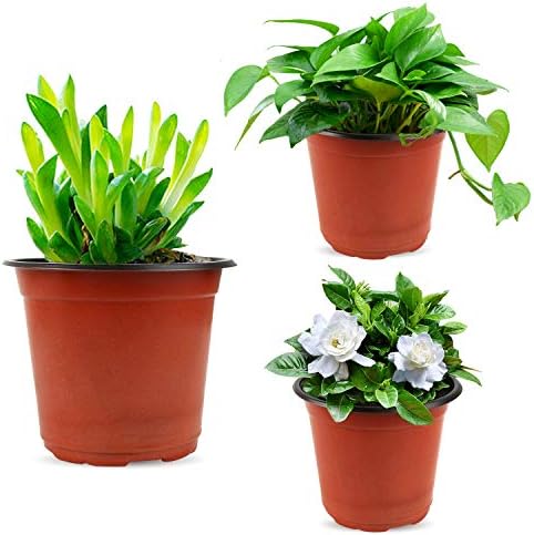 130 Pcs 6 Inches Plastic Plant Nursery Pots, Seed Starting Container