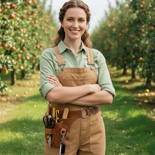 Leather Garden Tool Belt: Gardening Gifts for Women, Florist Belt Utility Belt Garden Tools Organizer Holster Pouch, Gift for Gardeners and Florists