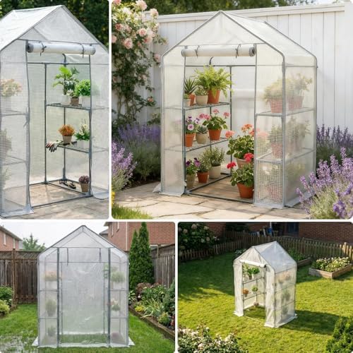 Walk-in Greenhouse 55*29*77in, Outdoor Plant Shelter for Garden