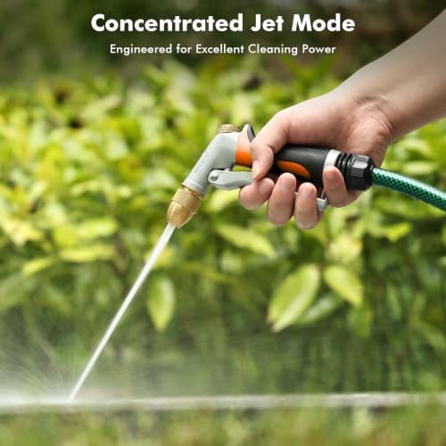 RESTMO Metal Water Hose Nozzle, High Pressure Garden Sprayer, Orange