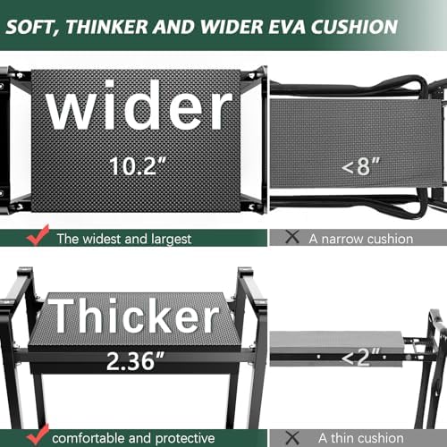 Garden Kneeler and Seat, 10.2" Wider Heavy Duty Thick for Kneeling and Seat