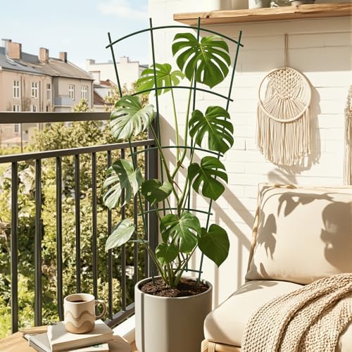24" Metal Plant Trellis, Climbing Plant Support, 4 Pack (Green)