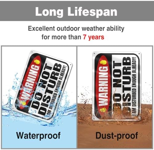 Warning Do Not Disturb I Am Already Disturbed Enough Funny Sign Weatherproof Aluminum 8" x 12"