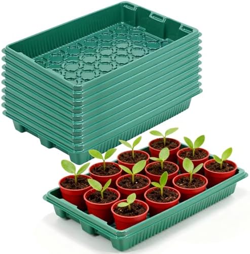 10 Pack 14.8"x9.6" Seed Starter Trays No Drain Holes for Microgreens