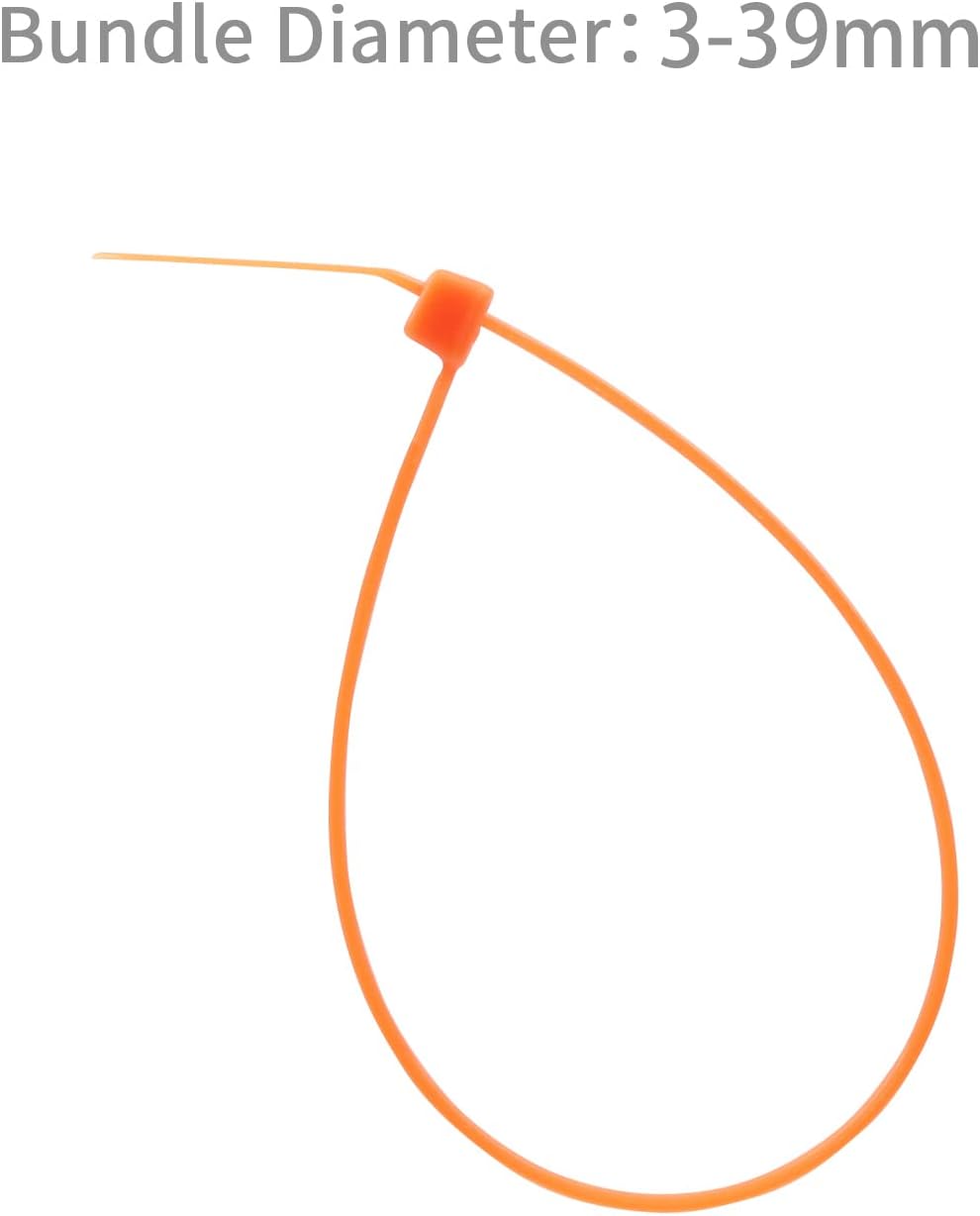 XINGO 100PCS Cable Zip Ties Heavy Duty, Premium Nylon Plastic Wire Ties with 50 Pounds Tensile Strength, Self-Locking Black Nylon Zip Ties for Indoor and Outdoor (6 inch, Orange)