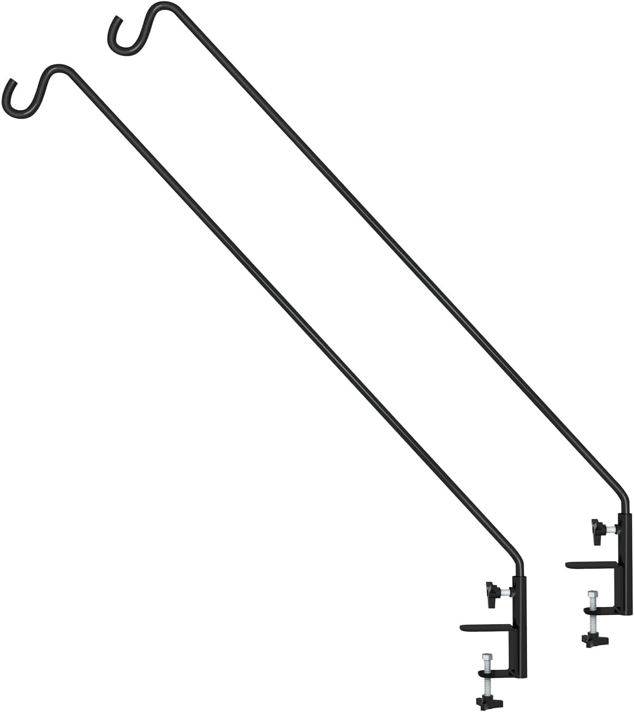 ERYTLLY Extended Reach Deck Hook Wall Pole Wall Mounted Deck Hook Extensible and 43 inch Wall Bracket for Hanging Bird Feeder,Plants,Wind Chimes,Lanterns 2 Packs