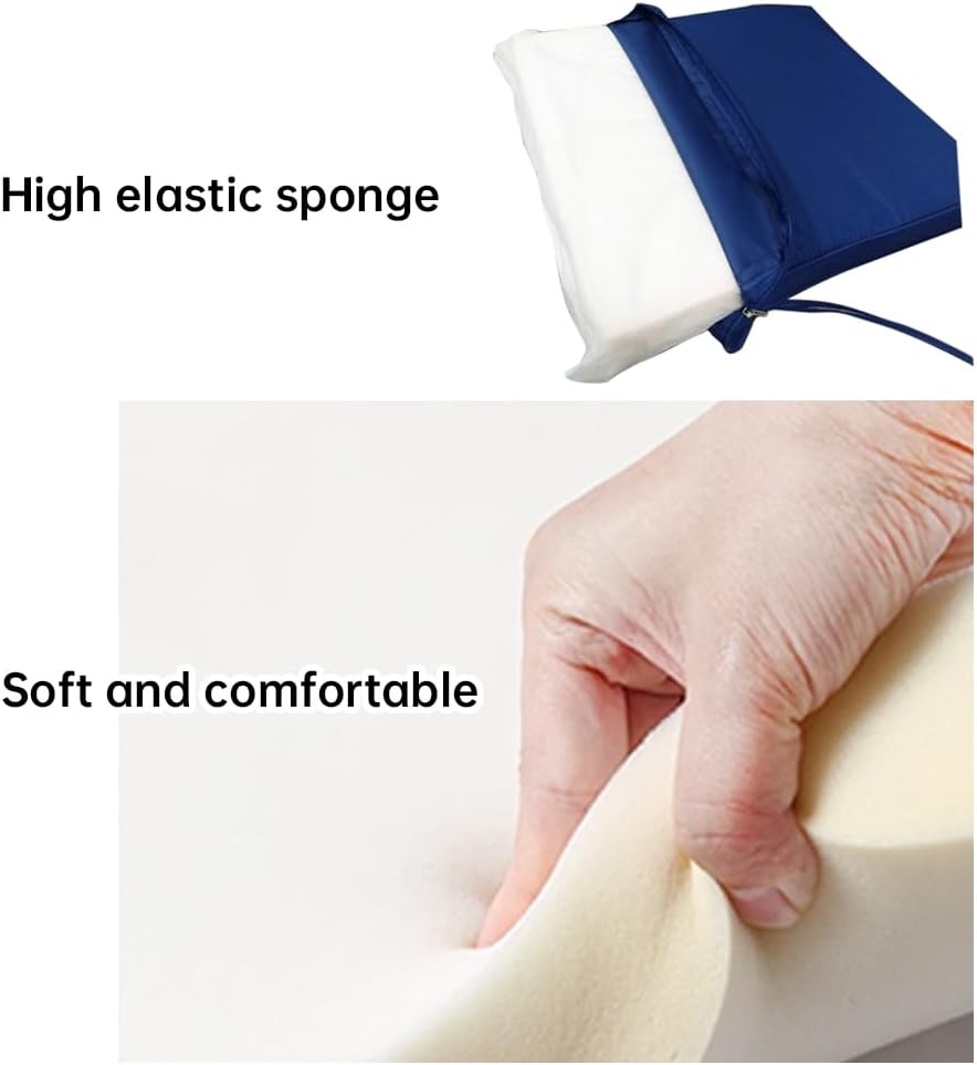 3-Pack Outdoor Patio Furniture Replacement Cushions Set–High-Elastic Sponge Cushions Fit 4-Piece Wicker Rattan Sofa, Loveseat & Chairs, 36x18x2 & 18x18x2, Waterproof, Fade-Resistant (Navy blue)