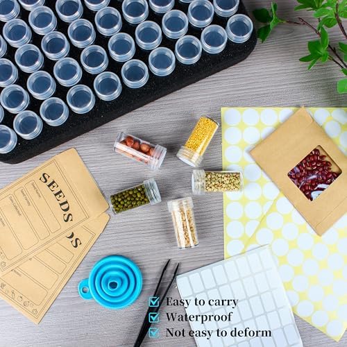 240 Slots Seed Storage Organizer with 30 Envelopes Portable Sturdy Seeds Container Box Airtight Garden Seed Saver Saving Kit (large-240 Slots)