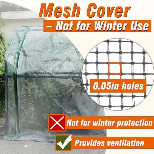 Gardzen Mini Greenhouse with Zipper Mesh Cover 36.2"(L) x36.2(W) x42.5(H)