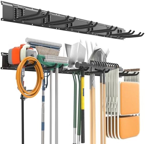 Garage Tool Storage Organizer, Wall Mount Garden Tool Rack