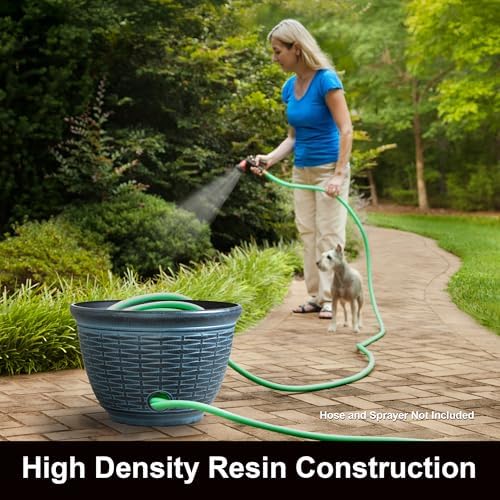 Liberty Garden 1920-N Wicker High Density Resin Garden Hose Pot