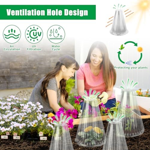 30 Pack Garden Cloches for Plants, Reusable Bell Plant Cover