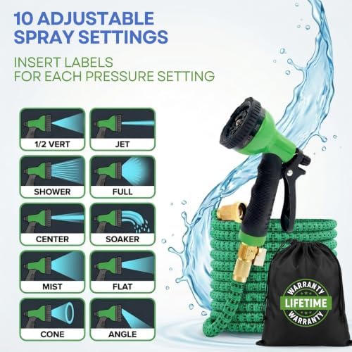 J&B XpandaHose 50ft Expandable Garden Hose, Lightweight, Brass Connectors