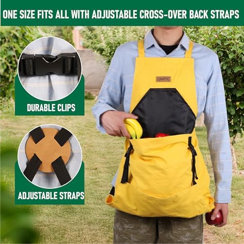 Grampa's Gardening Apron Cross Back Garden Apron with Large Pockets