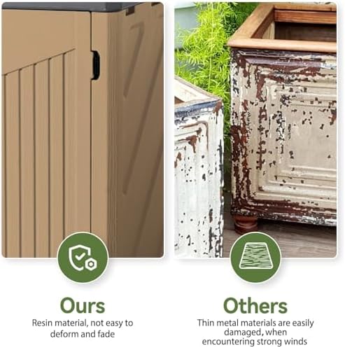 Aoxun Outdoor Storage Shed with Floor, 35 Cu.Ft Outdoor Storage Cabinet