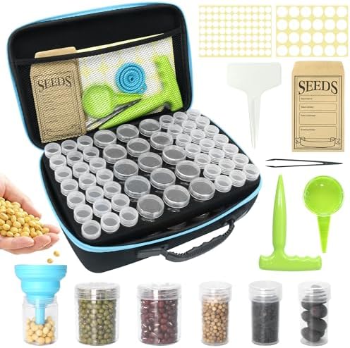 Seed Storage Organizer, 114 Slots Seed Storage Box with 20 Envelopes
