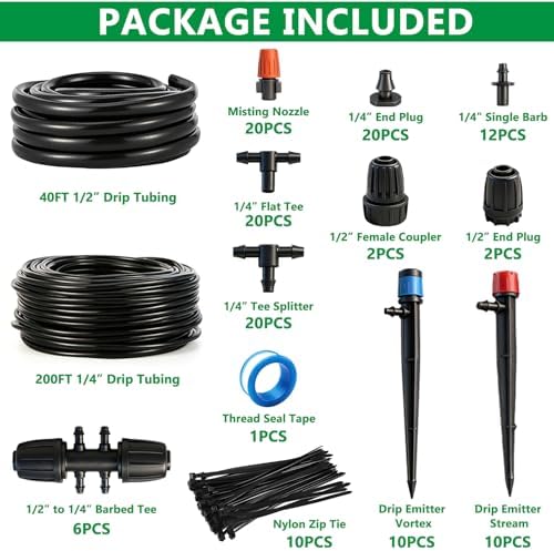 135PCS 240FT Automatic Drip Irrigation System Set