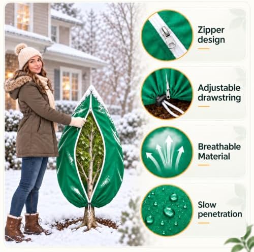 Plant Covers Freeze Protection, 4PCS 31.5''x47.3'' Tree Covers for Winter