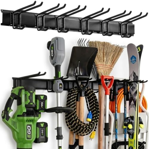 Aking Ace 48 Inch Garage Tool Organizer, Wall Mount 3 Racks 6 Hooks Storage