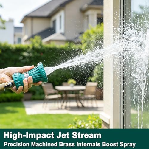 FANHAO Fireman Style Hose Sprayer Nozzle, High Pressure Adjustable Sprayer