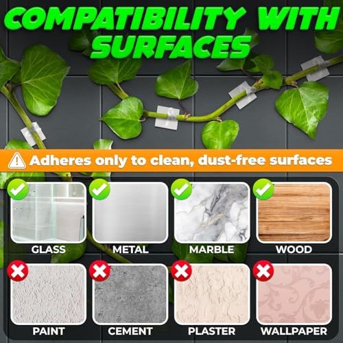 100Pcs Climbing Plant Wall Clips for Vines, Flexible Plastic (White)
