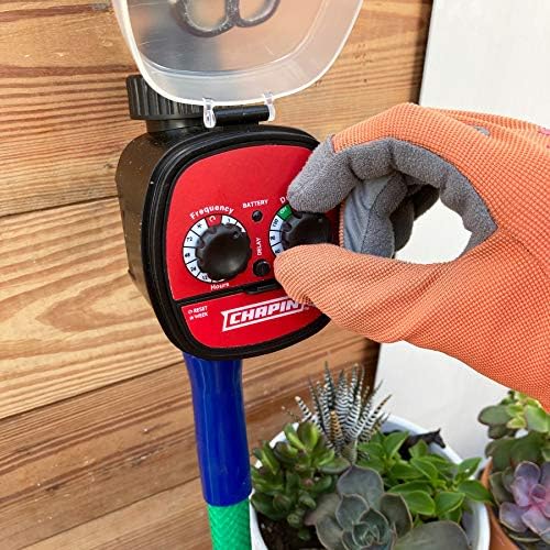 Chapin 41001 Single Zone Water Timer with Water Resistant Construction, Numerous Options for Frequency of Watering/Duration of Watering Settings and up to 116 PSI, Red/Black