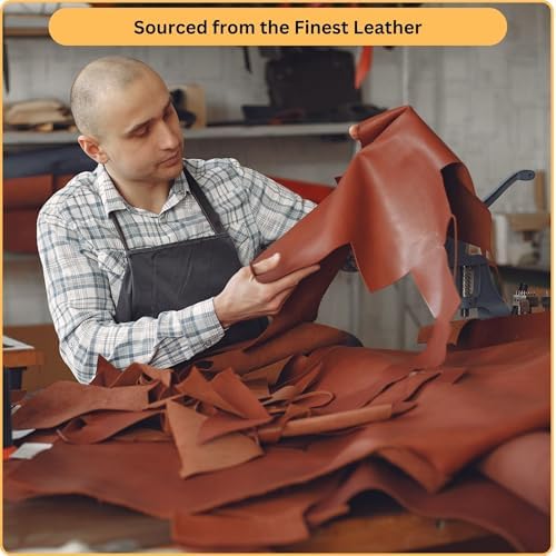 Leather Strap | 100% Real Cowhide Leather | 1.7-2mm Thick | 72 Inches Long | Full Grain Flat Strips for Crafts, Tooling, Belt, Garden Tools by Kozmo (Natural Tone Veg Tan, 1 Inch)