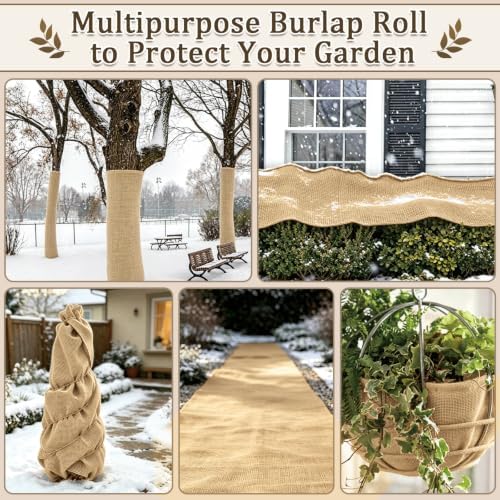 30ftx40in Natural Burlap Fabric Roll, High Density Jute Fiber Blanket