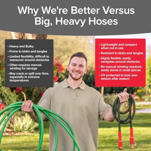 Pocket Hose Ballistic Double UV 100 FT Expandable Garden Hose, Pocket Pivot