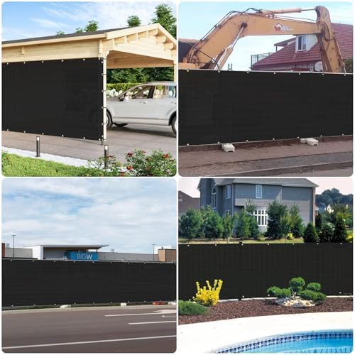 E&K Sunrise 6' x 53' Privacy Fence Screen with Grommets, Outdoor Windscreen Fence Covering Privacy Screen UV Blockage for Backyard Garden Patio, Zip Ties Included (Black)