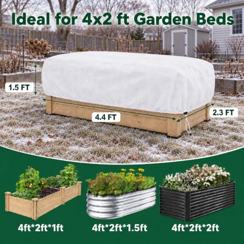 2 Pack Plant Covers Freeze Protection for 4 x 2 ft Raised Garden Beds