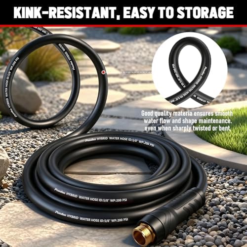 Garden Hose 50 ft x 5/8", NON-EXPANDABLE Heavy Duty Premium Flexible Hose