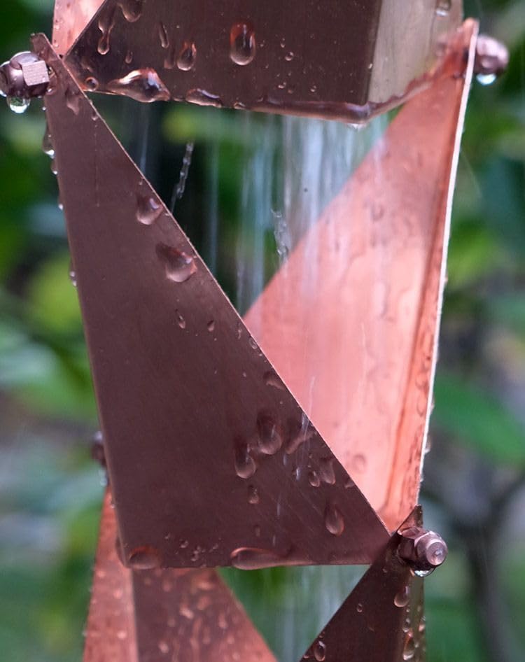 Nutshell Stores Origami Rain Chain - Copper - 19 Feet