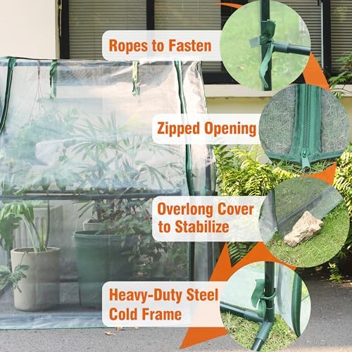 Gardzen Mini Greenhouse with Zipper Mesh Cover 36.2"(L) x36.2(W) x42.5(H)