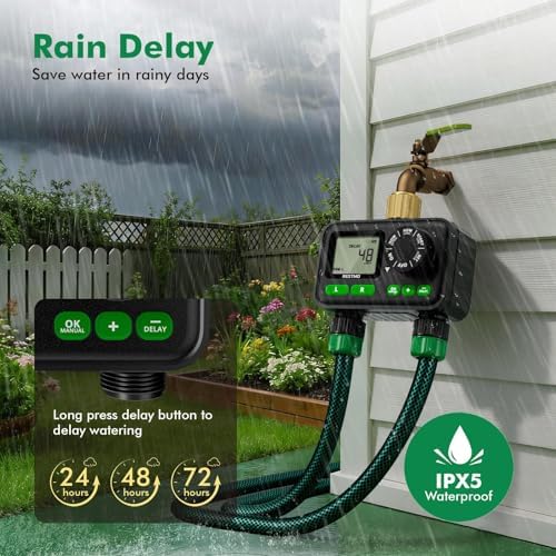 RESTMO 2-Zone Programmable Sprinkler Timer for Outdoor Hose Faucet 2 Pack