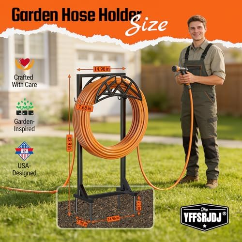 Garden Hose Reel, Heavy Duty Water Hose Holder for Outside