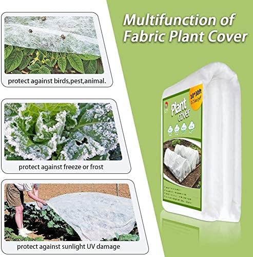 Plant Covers Freeze Protection, 10ft x 30ft 1.0oz/yd² Reusable Floating Row Cover, Frost Cloth for Outdoor Plants, Breathable Frost Blanket for Winter Cold Weather & Pest Protection
