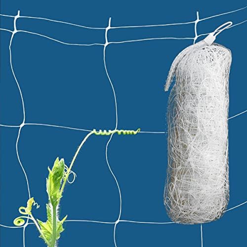 White Trellis Netting 4x100 ft Heavy Duty Garden Netting Polypropylene Plant Support Net for Climbing Vegetables Fruits Flowers
