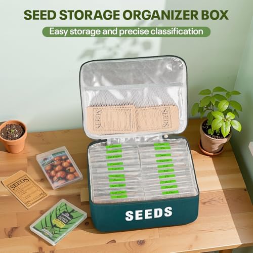22 Slots Seed Storage Organizer Box, Green