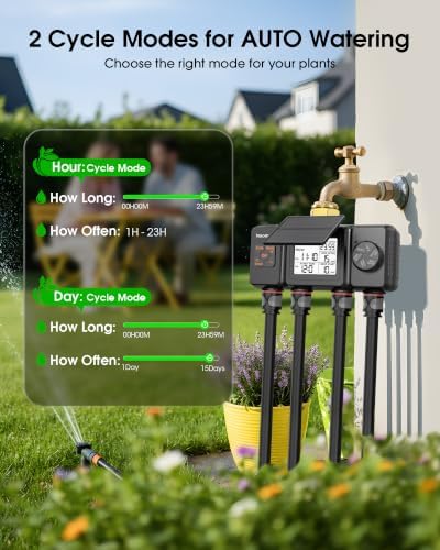 Insoma Solar Water Timer, 4 Independent Zones Hose Timer for Garden Faucet